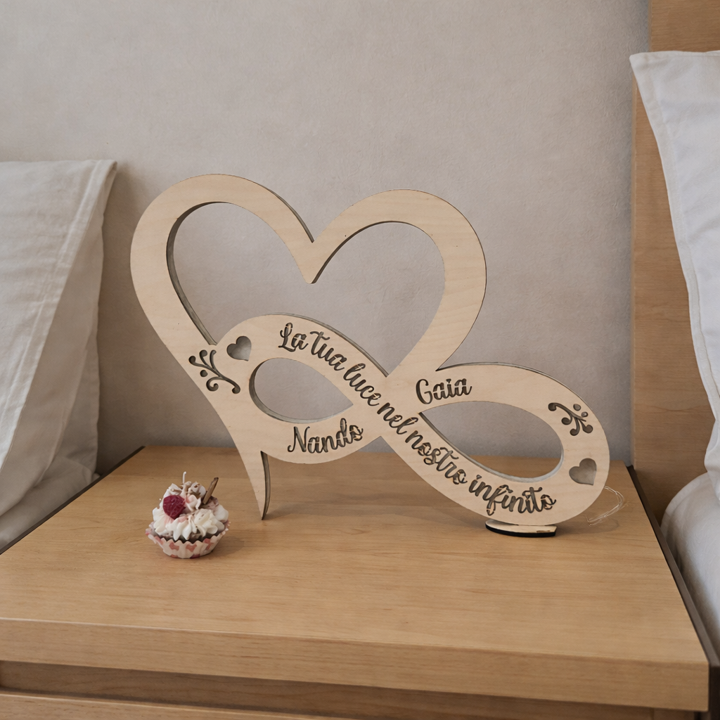 Lampada cuore Infinito - lampada regalo innamorati