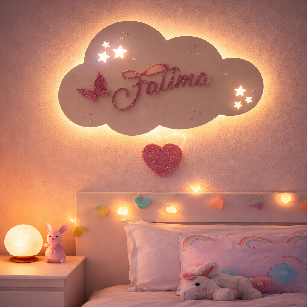 Lampada cameretta Nuvoletta luminosa personalizzata con nome