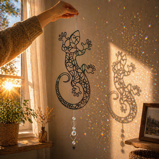 Decorazione cattura sole / acchiappa luce con cristalli di luce mod. Geco