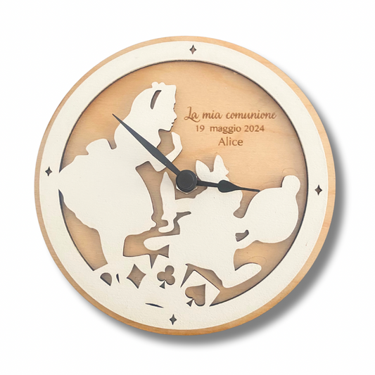 Bomboniera orologio "Alice nel paese delle meraviglie " Personalizzabile - made in Italy