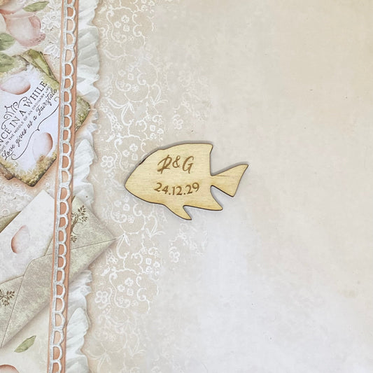 Segnaposto pesce in legno di betulla
