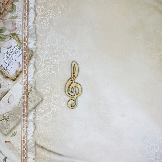 Segnaposto a tema musica -  chiave di violino in legno di betulla