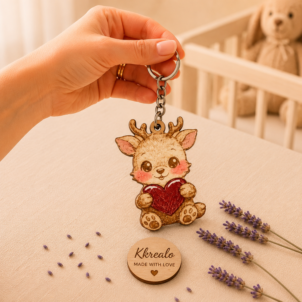 Portachiavi NFC Personalizzato in Legno – Dedica, Foto, Musica o Messaggio