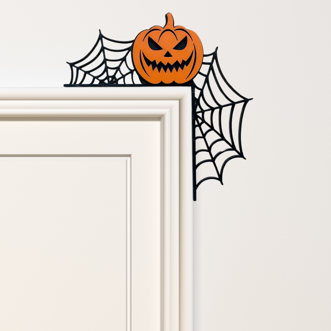 Angolo porta di Halloween tema zucca