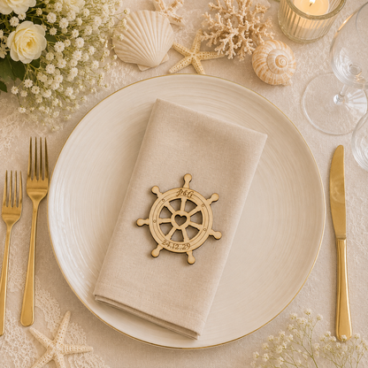 Segnaposto Personalizzato in Legno – Tema Mare per Matrimonio, Battesimo e Comunione