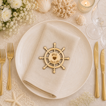 Segnaposto Personalizzato in Legno – Tema Mare per Matrimonio, Battesimo e Comunione