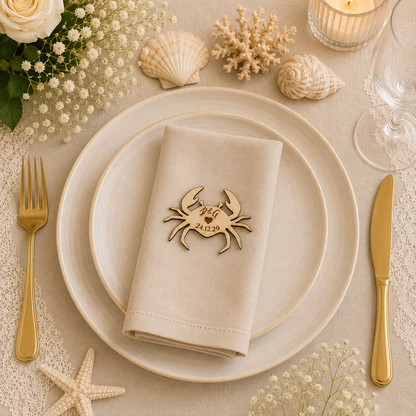 Segnaposto Personalizzato in Legno – Tema Mare per Matrimonio, Battesimo e Comunione