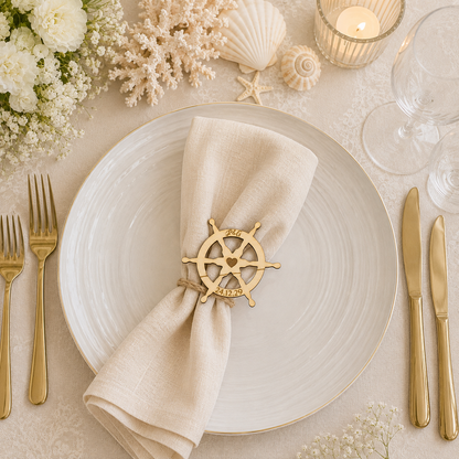 Segnaposto Personalizzato in Legno – Tema Mare per Matrimonio, Battesimo e Comunione