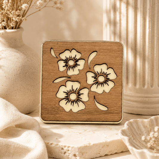 Sottopentola Floreale Personalizzato in Legno – Bomboniera Elegante