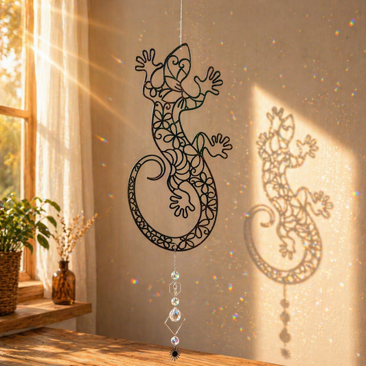 Decorazione cattura sole / acchiappa luce con cristalli di luce mod. Geco