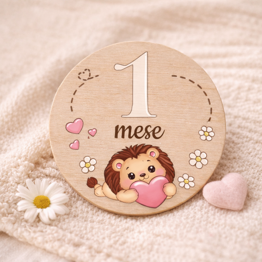 Set milestone neonato in legno  – 16 dischi mesi + momenti bambino, baby milestone cards, regalo nascita personalizzato