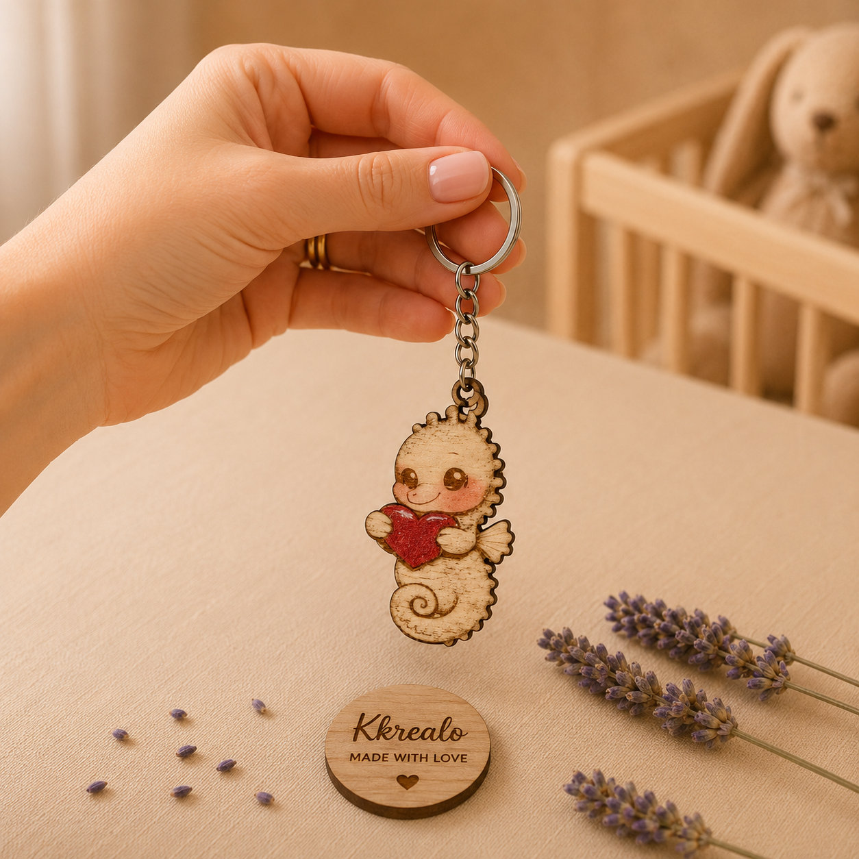 Portachiavi NFC Personalizzato in Legno – Dedica, Foto, Musica o Messaggio