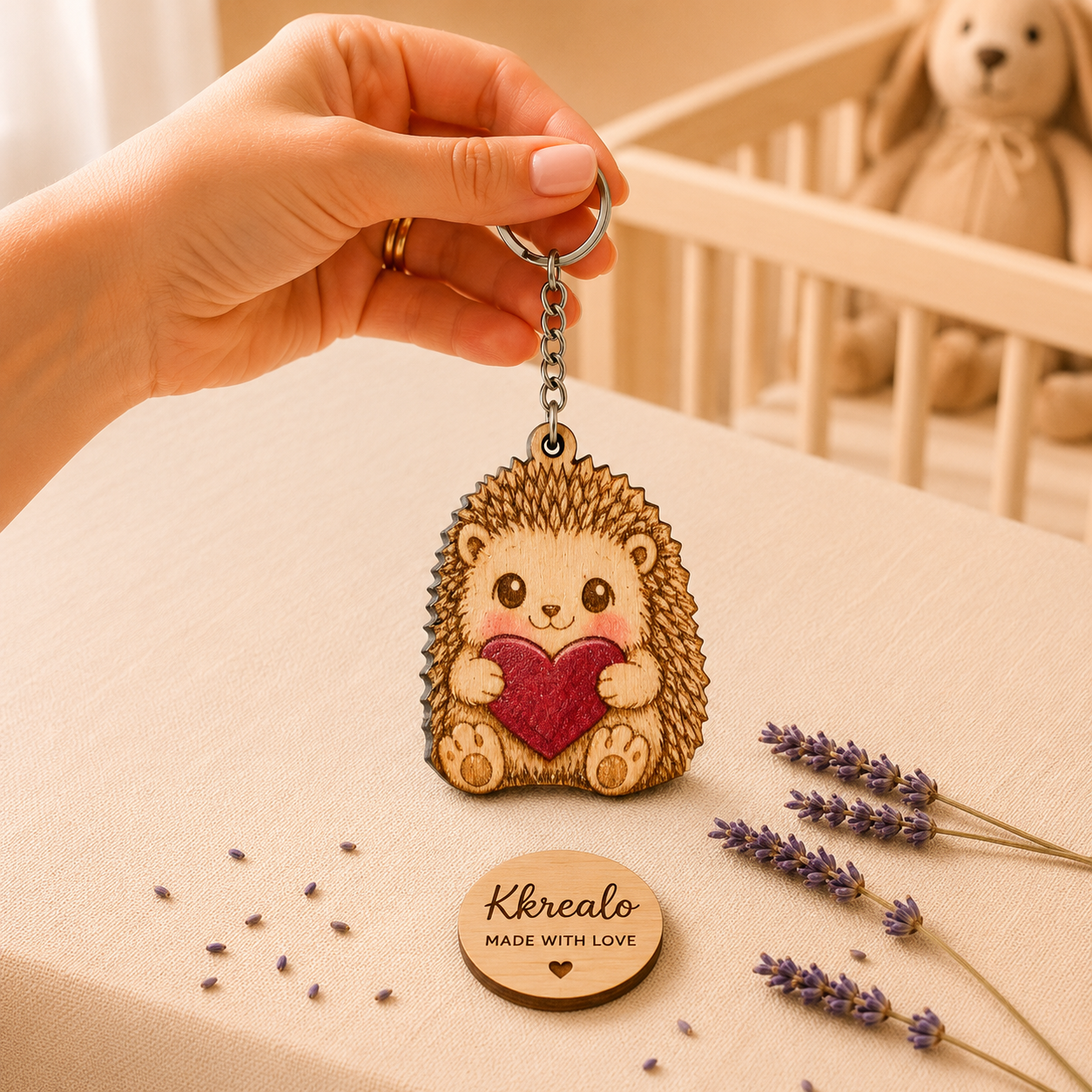 Portachiavi NFC Personalizzato in Legno – Dedica, Foto, Musica o Messaggio