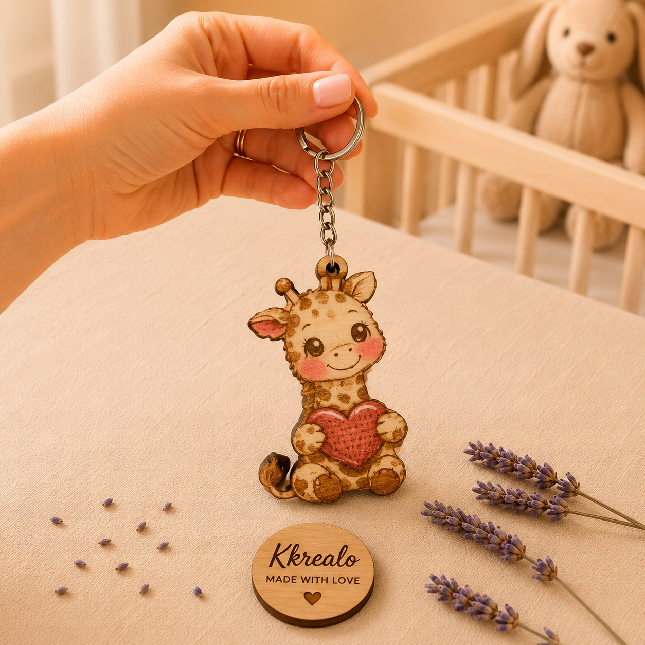 Portachiavi NFC Personalizzato in Legno – Dedica, Foto, Musica o Messaggio