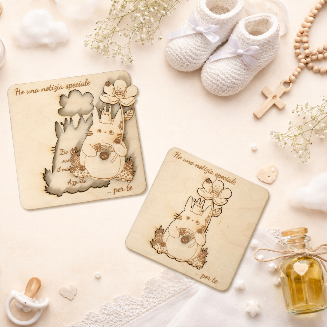 Quadretto proposta battesimo / padrino, madrina in legno betulla - Personalizzabile