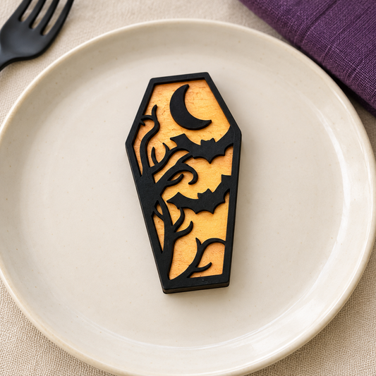 Mini bara calamita Halloween in legno – pipistrelli